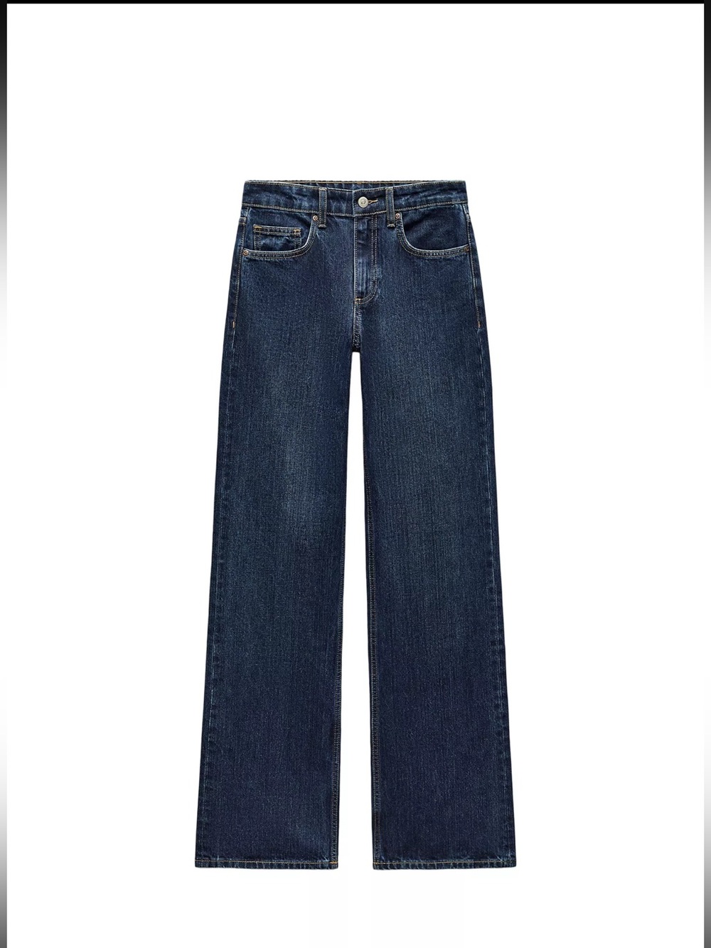 ZARA - Mid Rise Wide Leg Dark Blue Women's Jeans